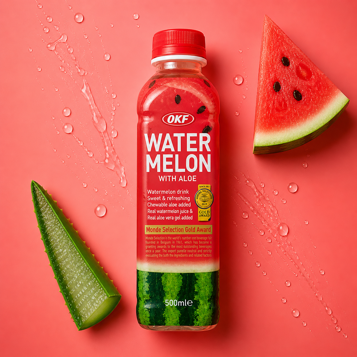 Watermelon with Aloe - napj aloesowy o smaku arbuza 500 ml | OKF - My Korea