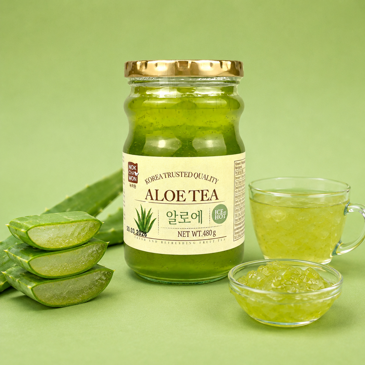 Aloe Tea - herbata konfiturowa z aloesu 480g | Nok Cha Won