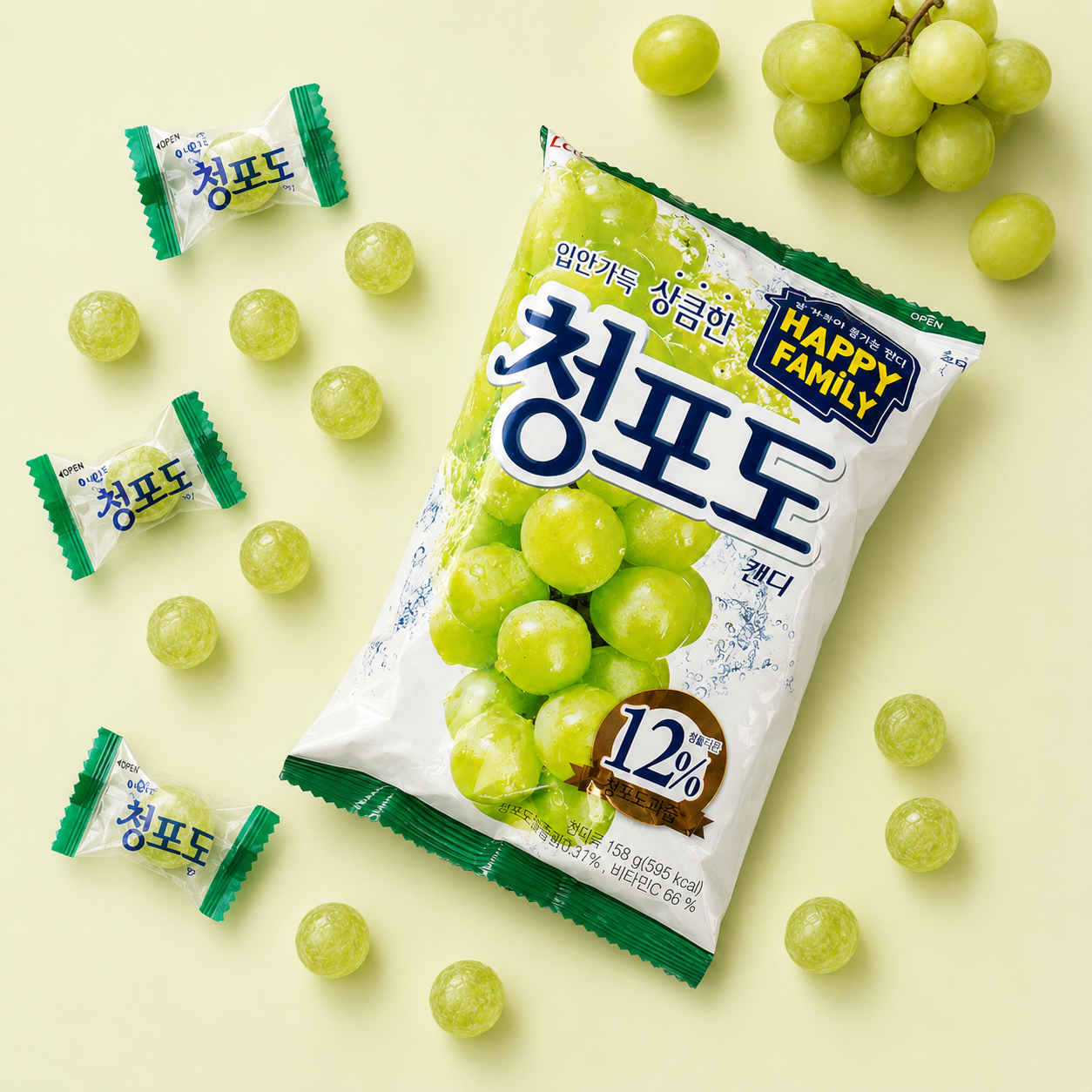 Green Grape Candy - cukierki o smaku winogronowym | Lotte